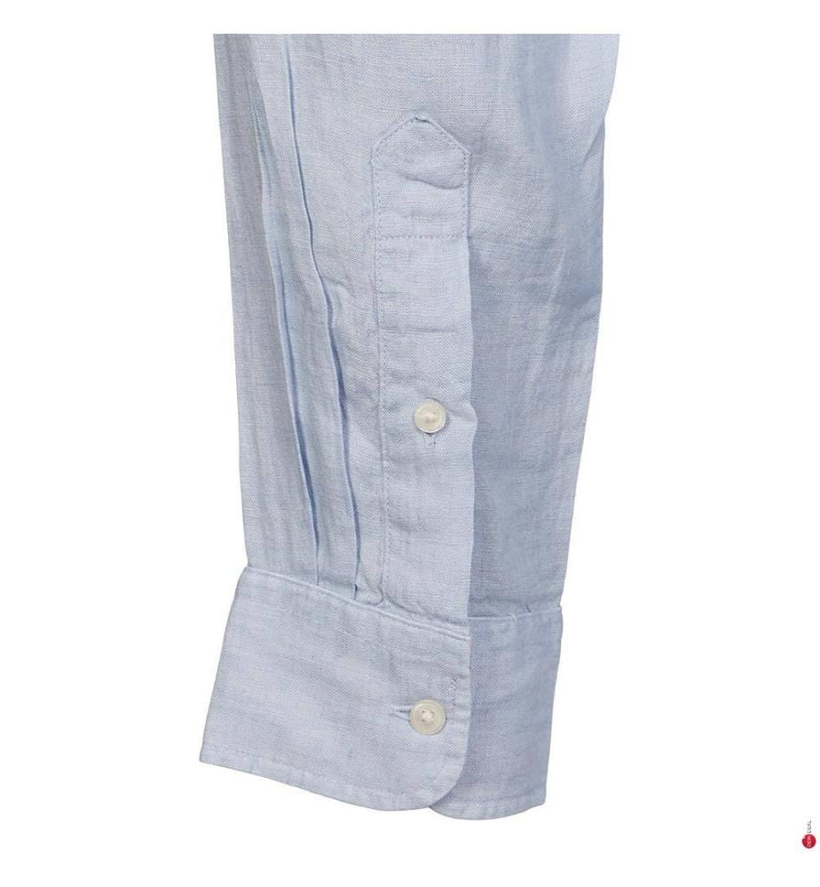 Pigment Dye Mao Kragen Shirt - Breezy Blue