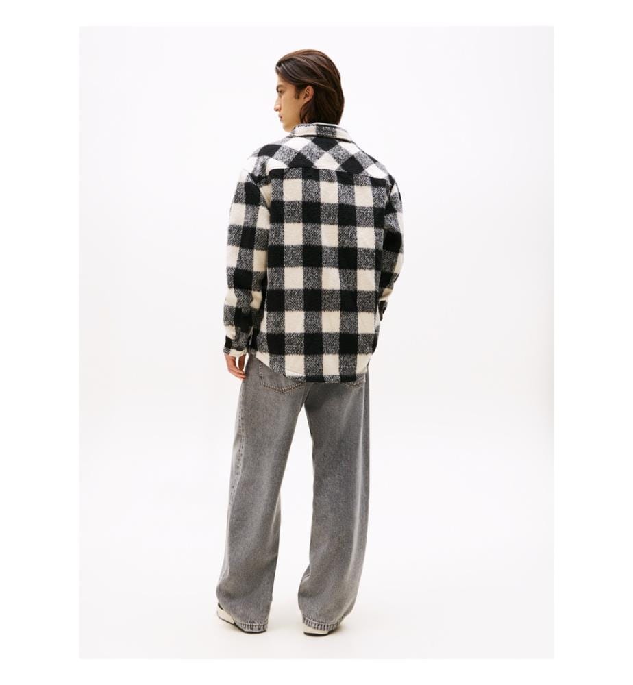 Surchemise À Carreaux En Flanelle Coupe Oversize - Noir