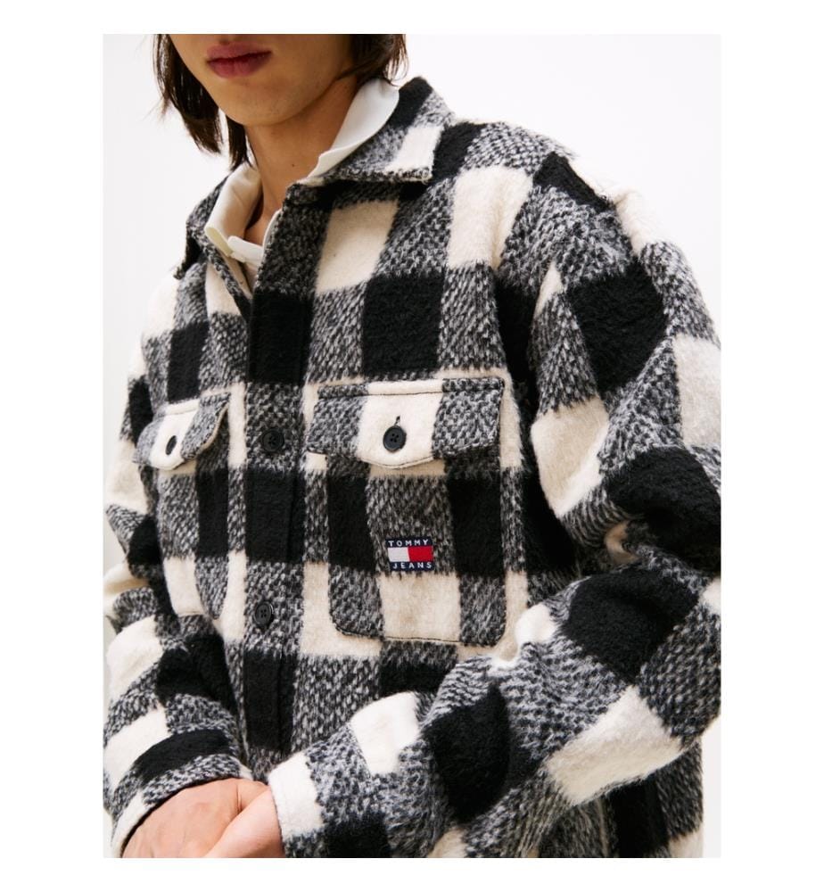 Surchemise À Carreaux En Flanelle Coupe Oversize - Noir