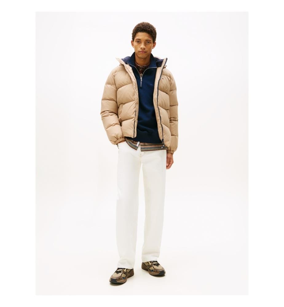 Essentielle Daunenjacke - Taupe