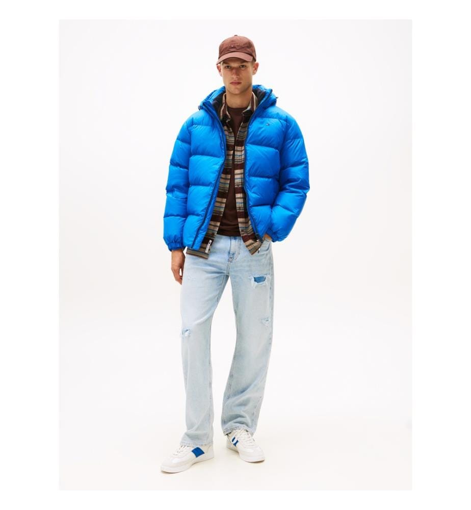 Wasserabweisende Daunenjacke mit Kapuze - Vibrant Indigo