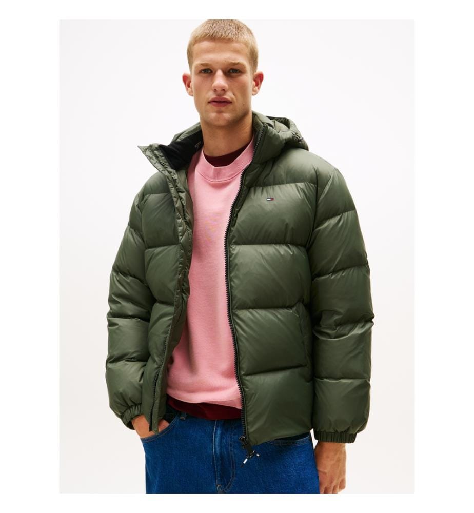 Water Repellent Hooded Jacket - Pewter Green