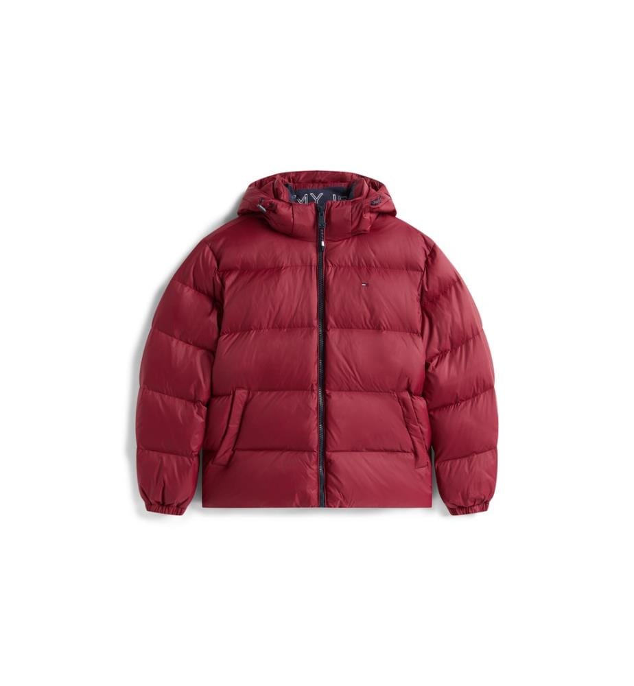 Wasserabweisende Daunenjacke mit Kapuze - Rot