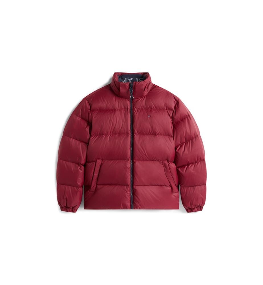 Wasserabweisende Daunenjacke mit Kapuze - Rot