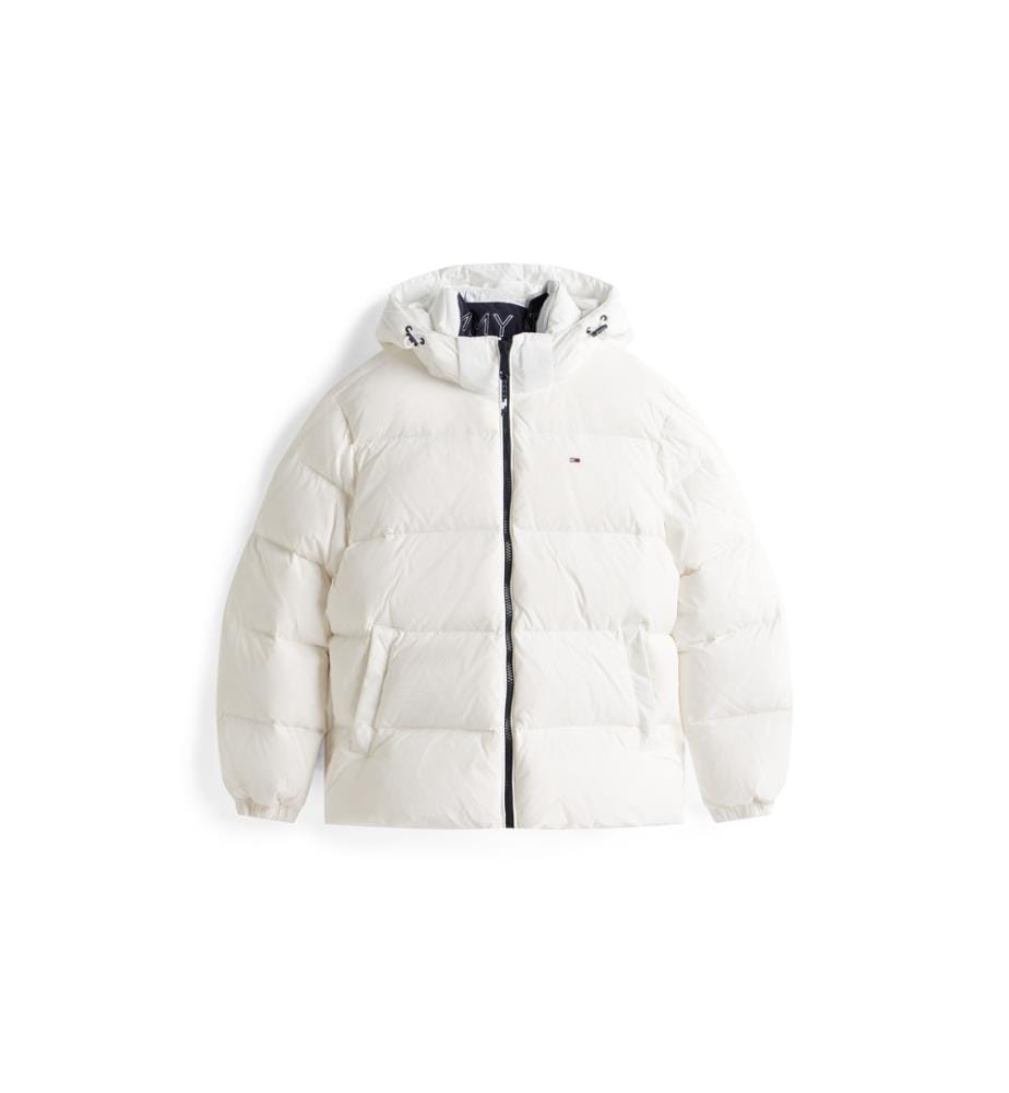 Wasserabweisende Daunenjacke mit Kapuze - Ecru