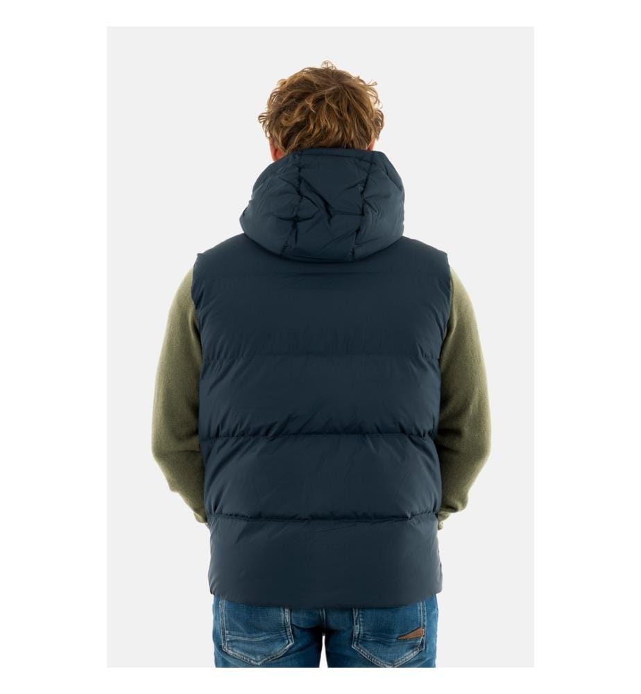 Gilet Zippé À Capuche En Duvet - Bleu Marine