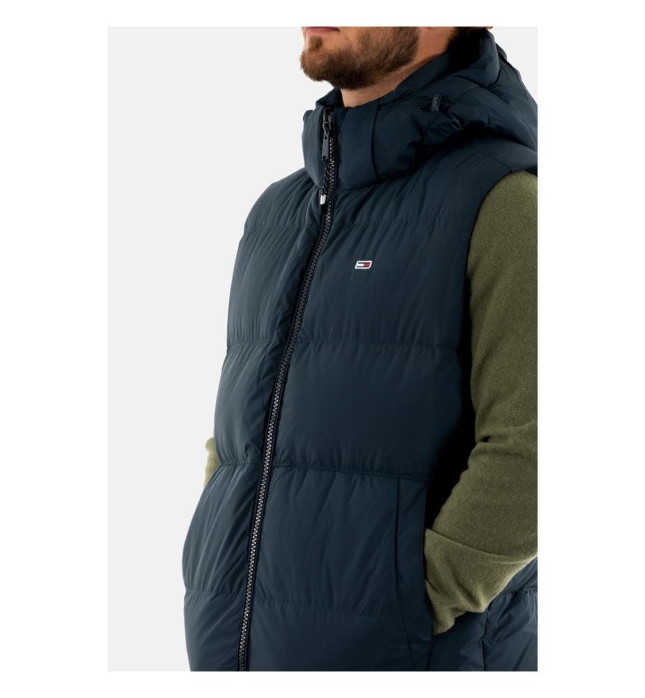 Gilet Zippé À Capuche En Duvet - Bleu Marine