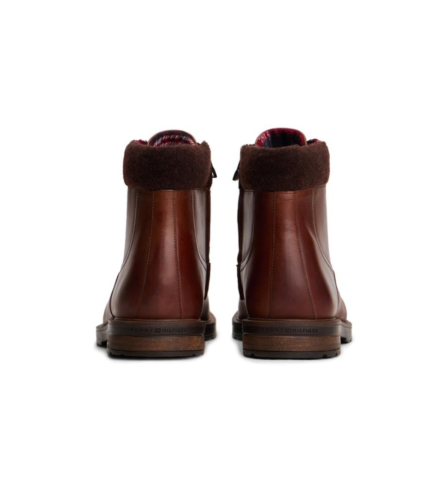 Lederstiefel mit gezackter Sohle - weiss