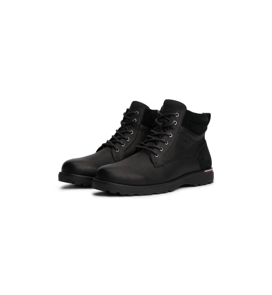 Corporate W lace-up leather boots - Black