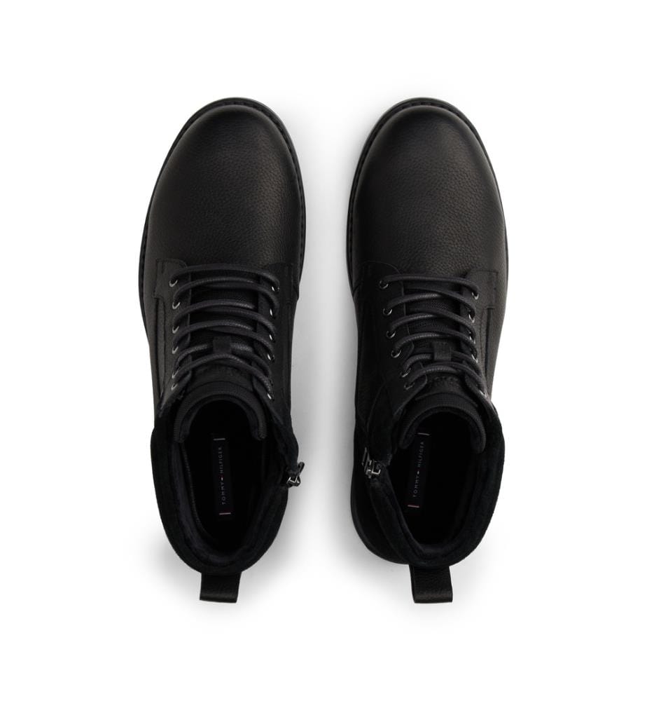 Corporate W lace-up leather boots - Black