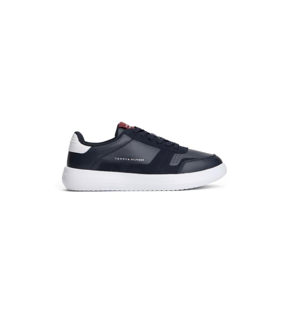 Sneaker aus Leder mit fein gezackter Sohle - blau