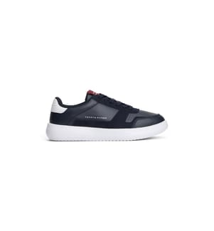 Sneaker aus Leder mit fein gezackter Sohle - blau