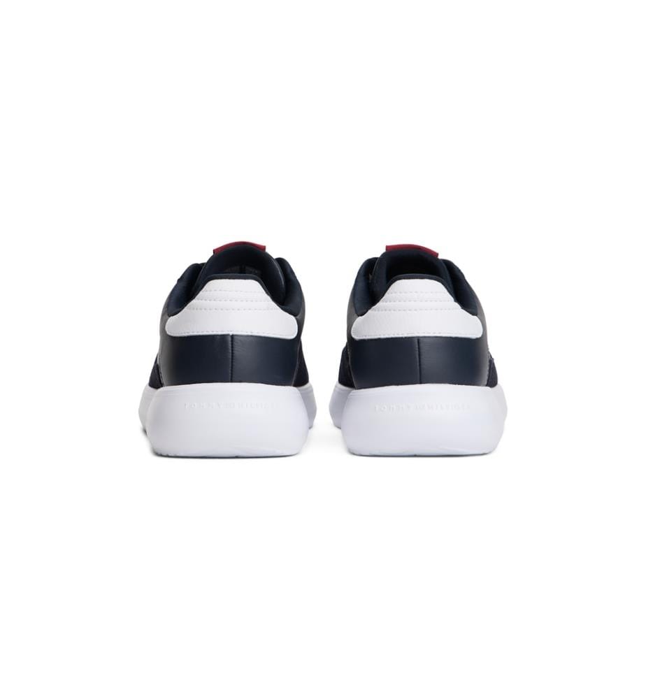 Sneaker aus Leder mit fein gezackter Sohle - blau