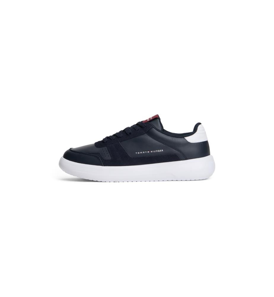 Sneaker aus Leder mit fein gezackter Sohle - blau