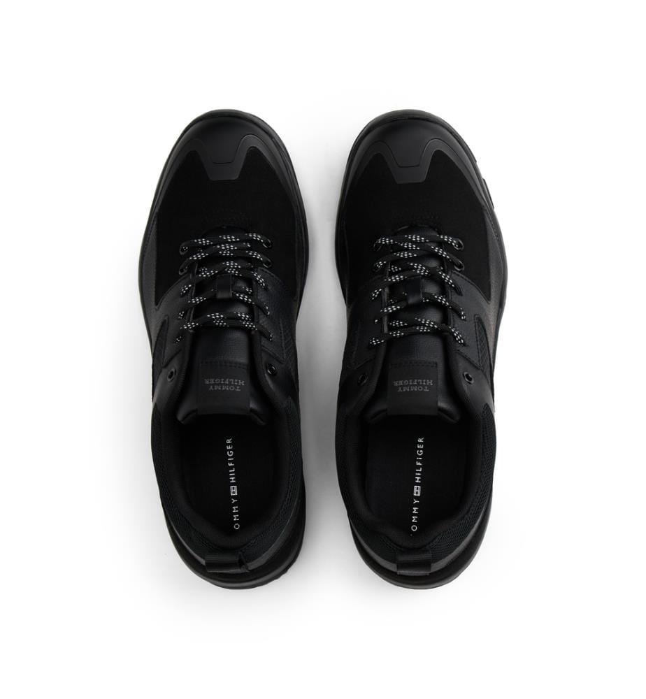 Premium Leather Hybrid Sneakers - Schwarz