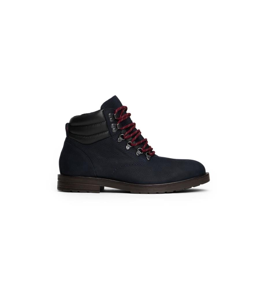 Stivaletti in pelle con suola dentellata - blu
