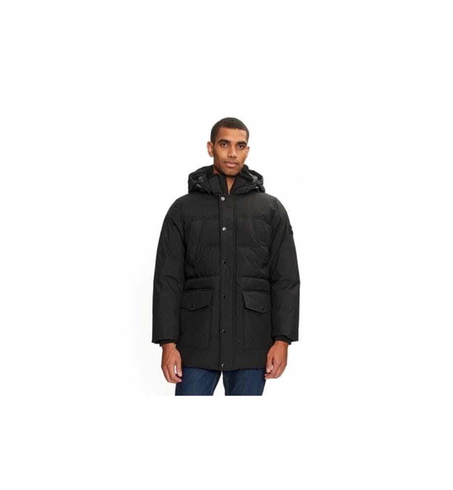 Water-repellent Quilted Utility Parka - Black