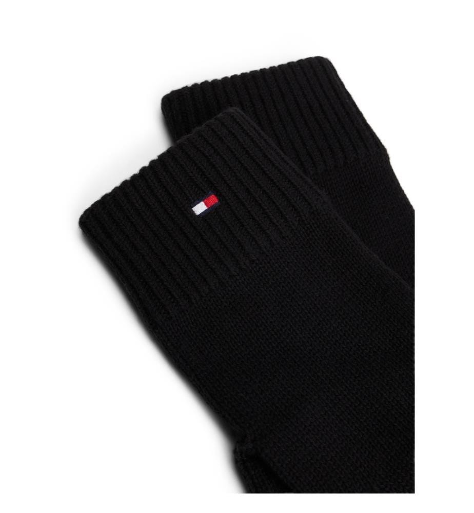 Bestickte Flaggenhandschuhe mit Kaschmir - Schwarz