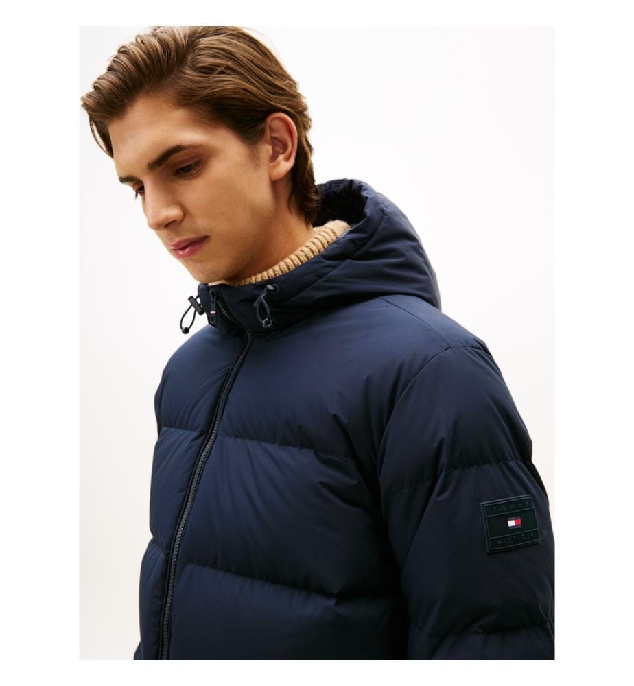 Water Repellent Hooded Jacket - Navy Blue