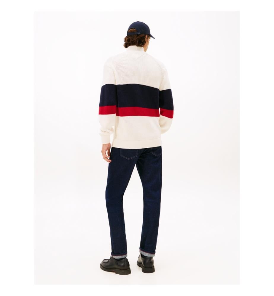 Cardigan Coupe Décontractée À Blocs De Couleur - Pétale Ivoire