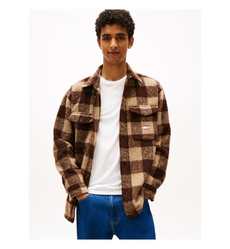 Surchemise À Carreaux Oversize En Flanelle - Marron Foncé