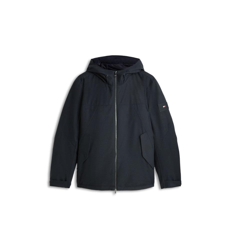 Veste courte matelassée à capuche - Bleu Marine