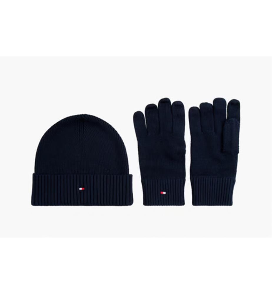 GIFT - Geschenkset Mütze und Handschuhe für Herren - Marineblau