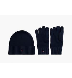 GIFT - Geschenkset Mütze und Handschuhe für Herren - Marineblau