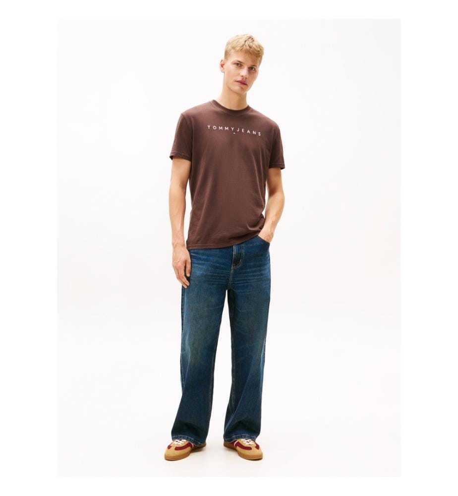 Linear Logo Regular Fit T-Shirt - Braun