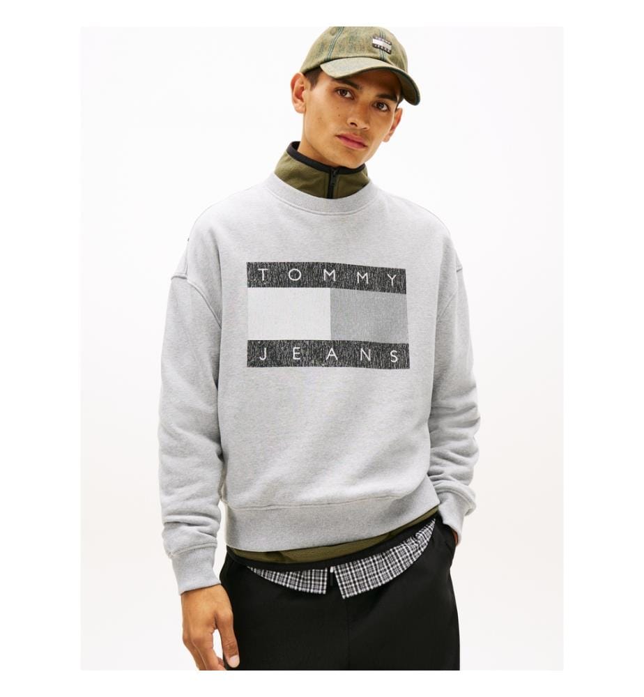 Sweatshirt 90S Distressed Flag - Hellgrau
