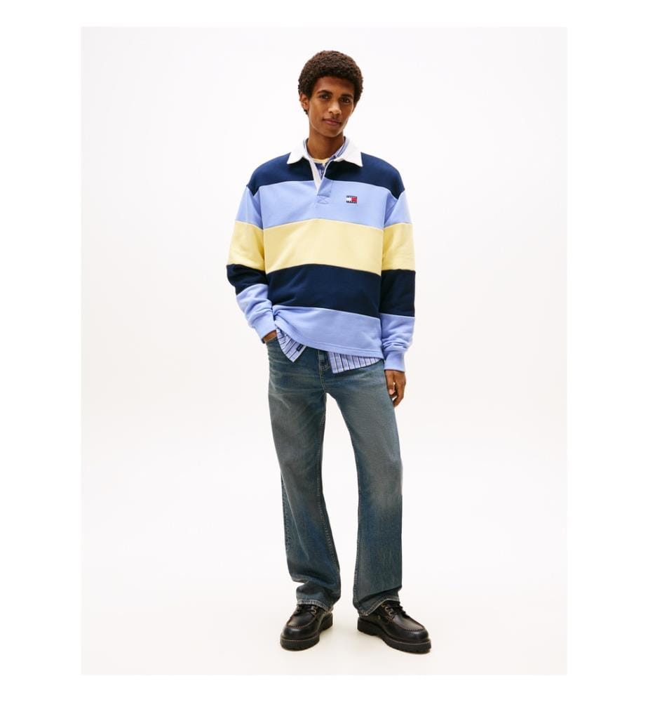 Rugby-Poloshirt - Blau und Gelb