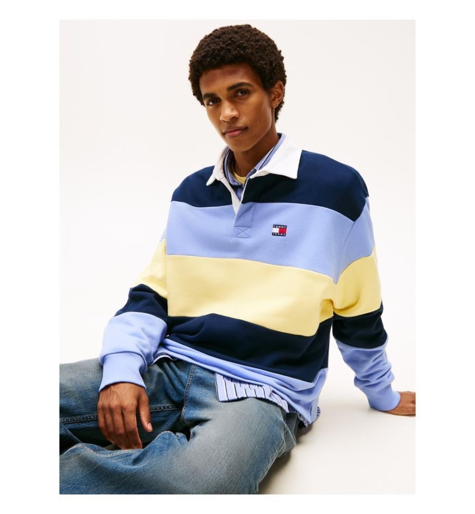 Rugby-Poloshirt - Blau und Gelb
