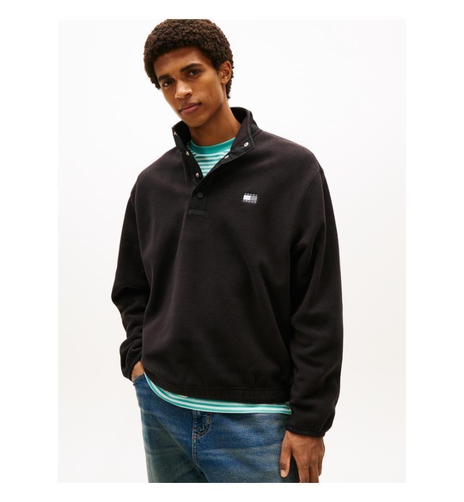 Fleece-Sweatshirt - Schwarz