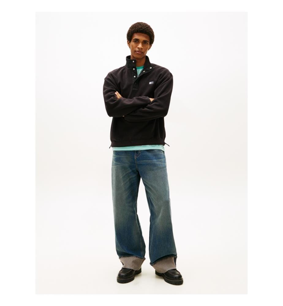 Fleece-Sweatshirt - Schwarz
