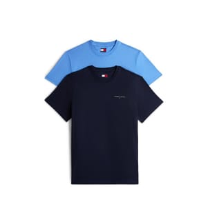 Set di 2 T-shirt lineari slim - Nero e blu