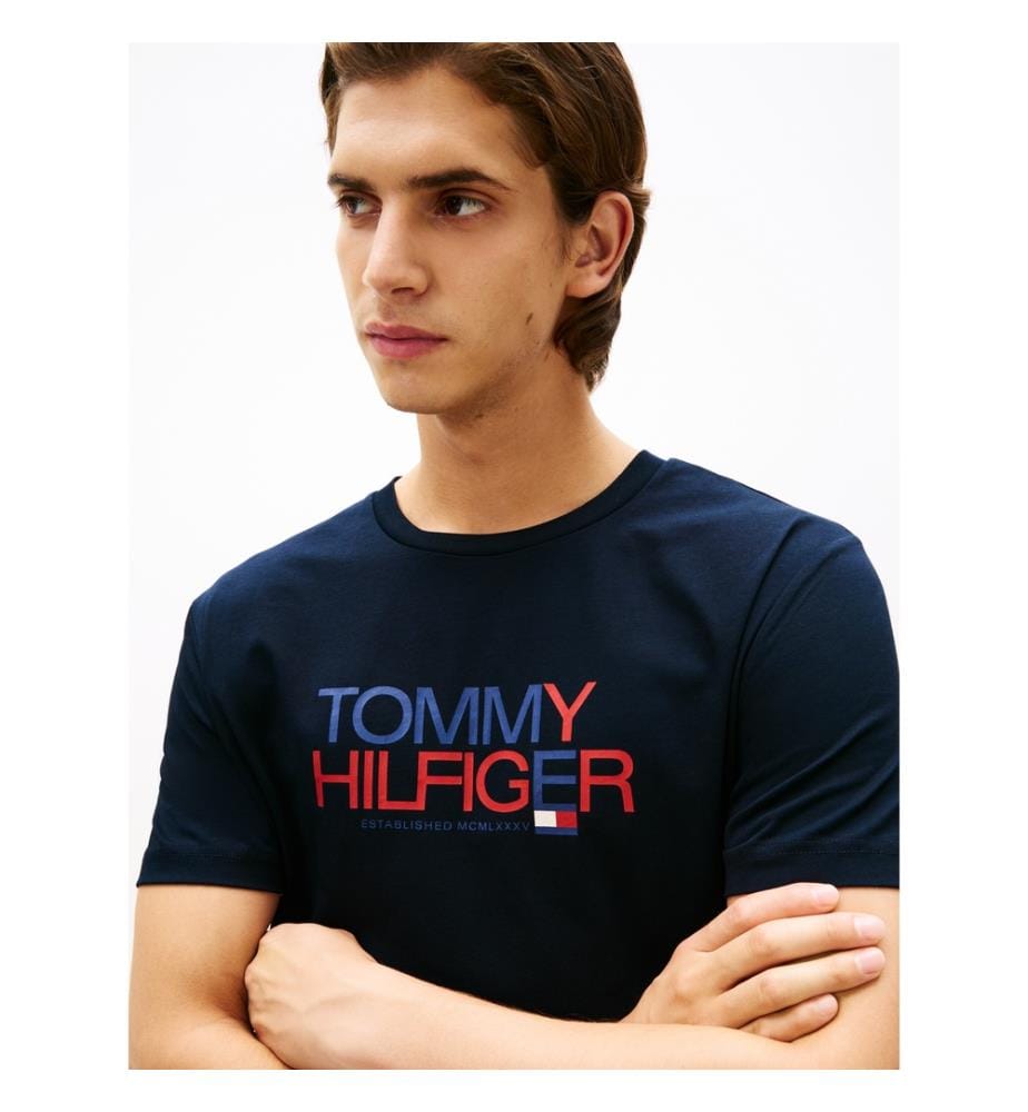 T-Shirt Grosstext - Dunkelblau