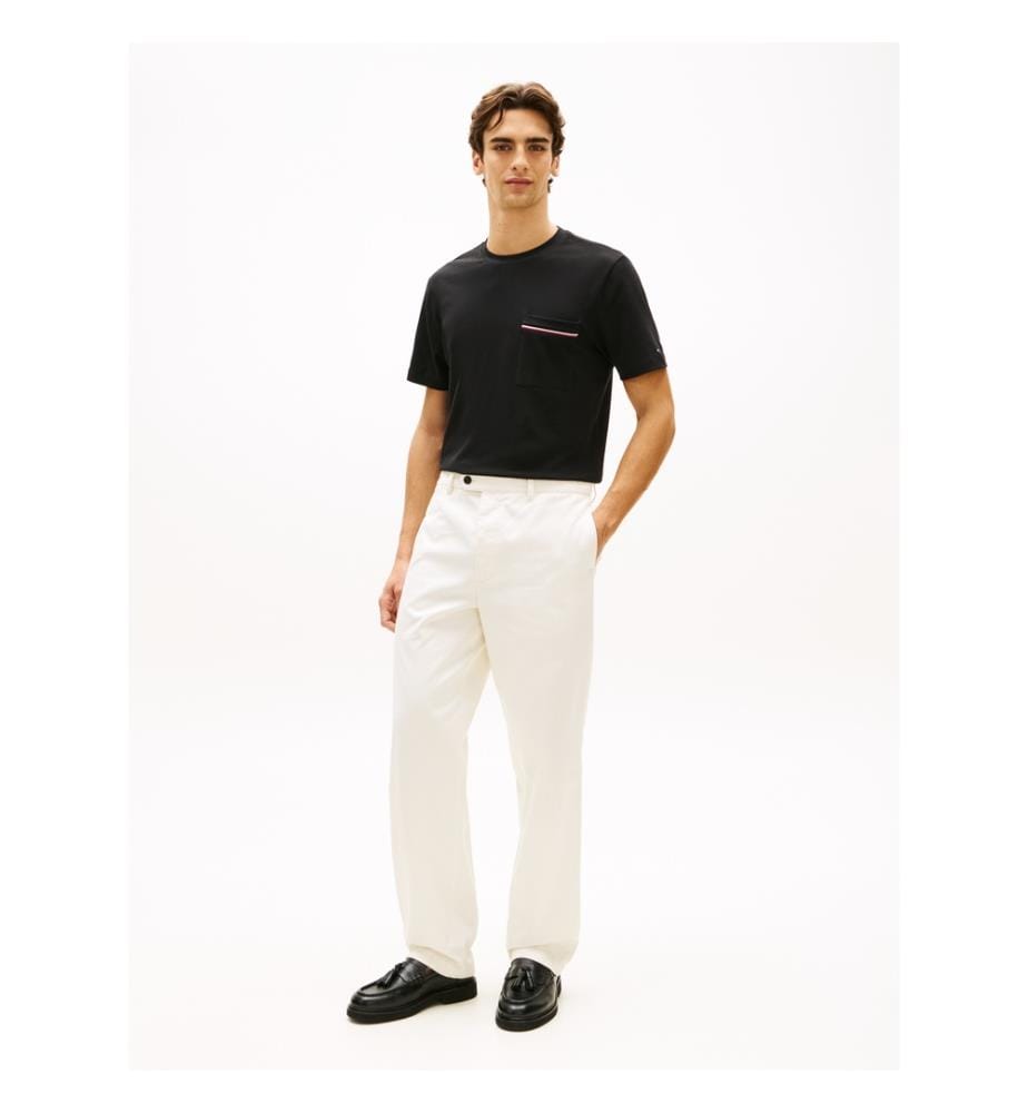 T-Shirt Global Stripe Piqué Poche - Noir