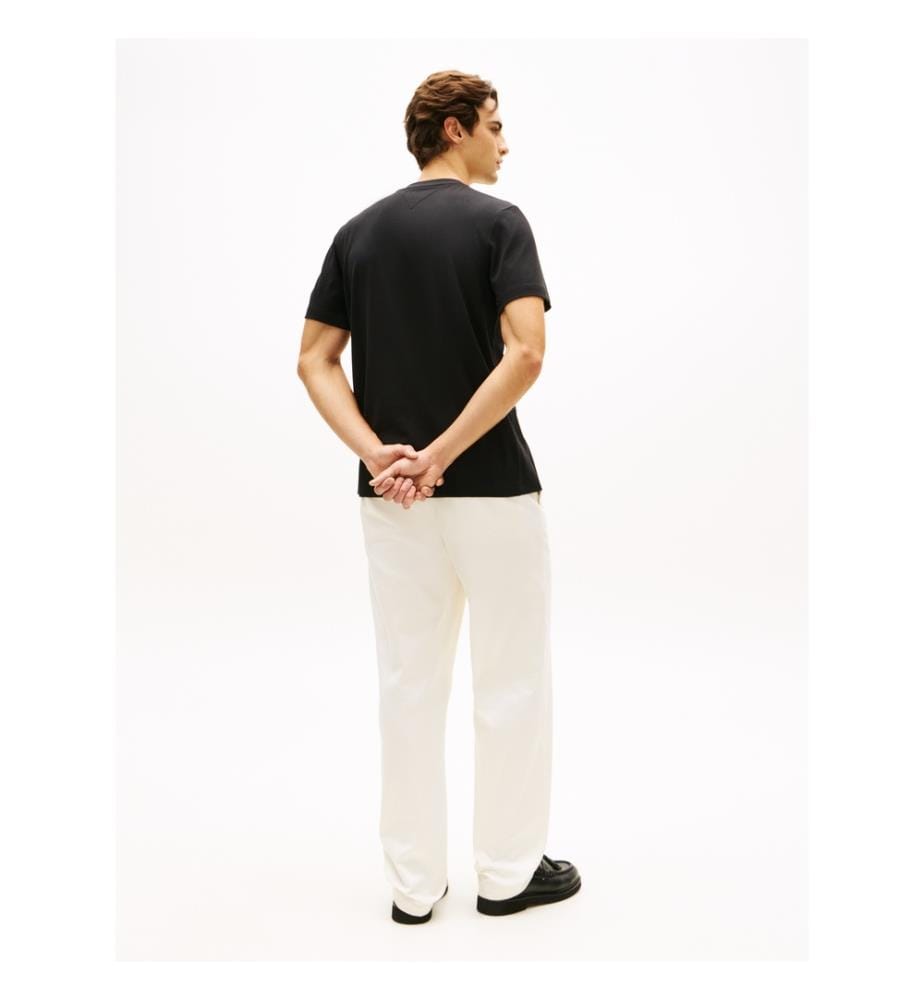 T-Shirt Global Stripe Piqué Poche - Noir