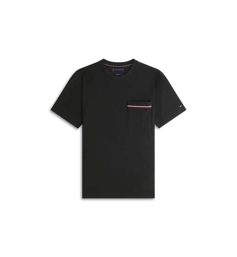 T-Shirt Global Stripe Piqué Poche - Noir