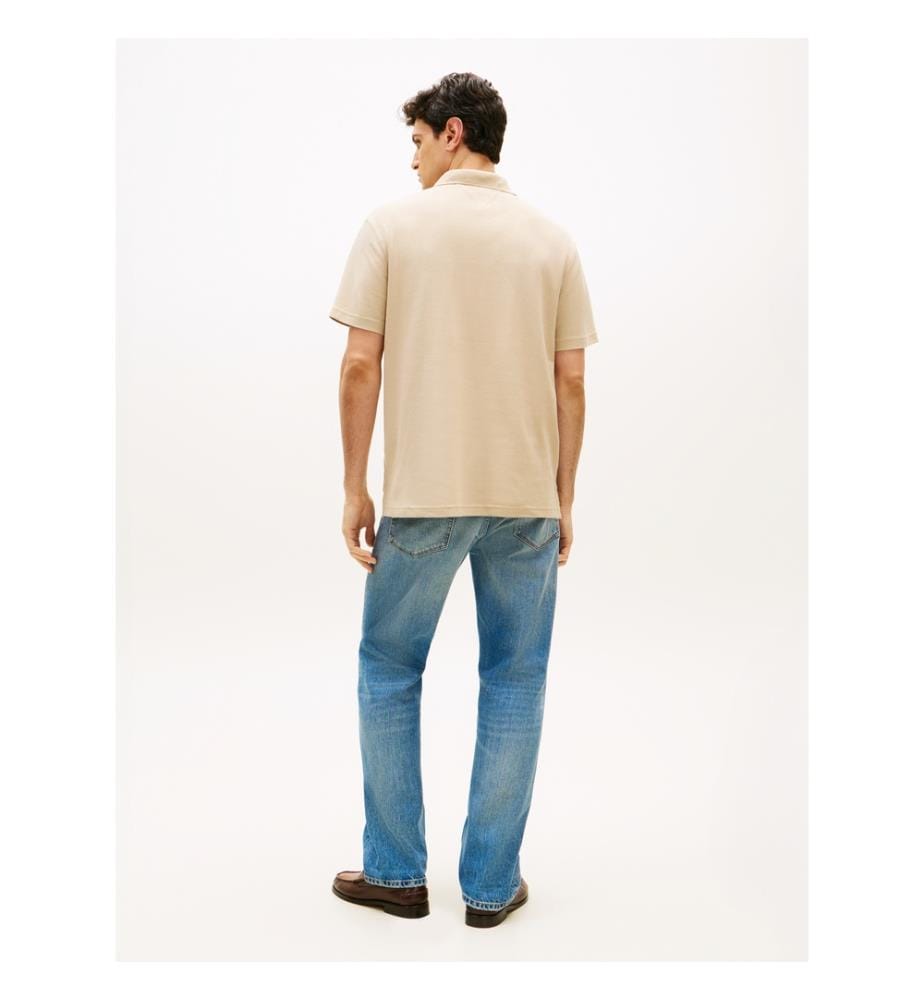 Polohemd in klassischer Passform mit gestricktem Kragen - Khaki