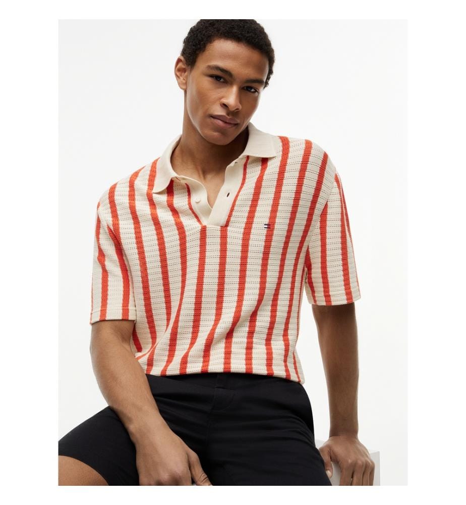 Polo en maille ouverte à coupe décontractée - Couleur aléatoire