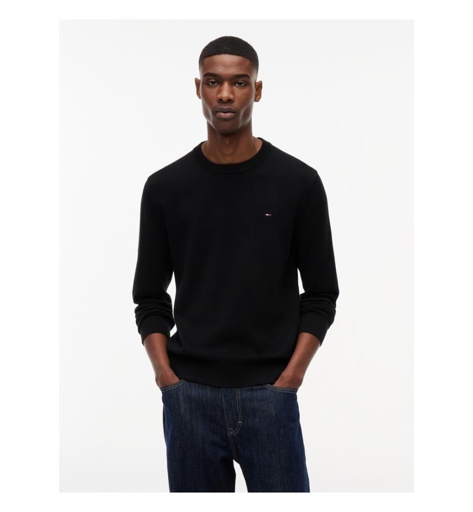 Pull Slim Tommy Flag - Noir