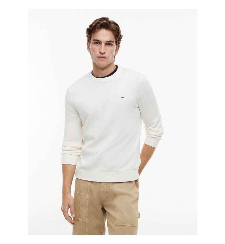 Maglione Slim Tommy Flag - Bianco