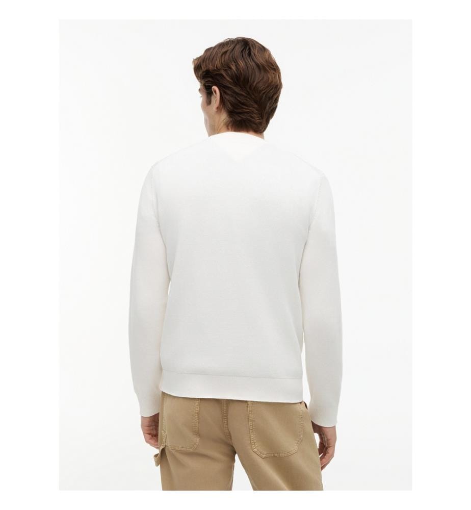 Maglione Slim Tommy Flag - Bianco