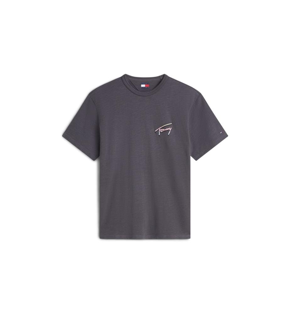 Lässiges T-Shirt mit Struktur – Schwarz