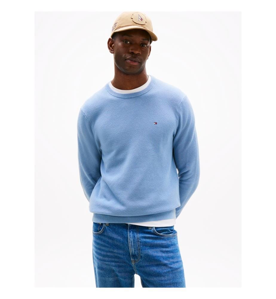 Pullover Wesentliche Struktur Rundhalsausschnitt - Blau