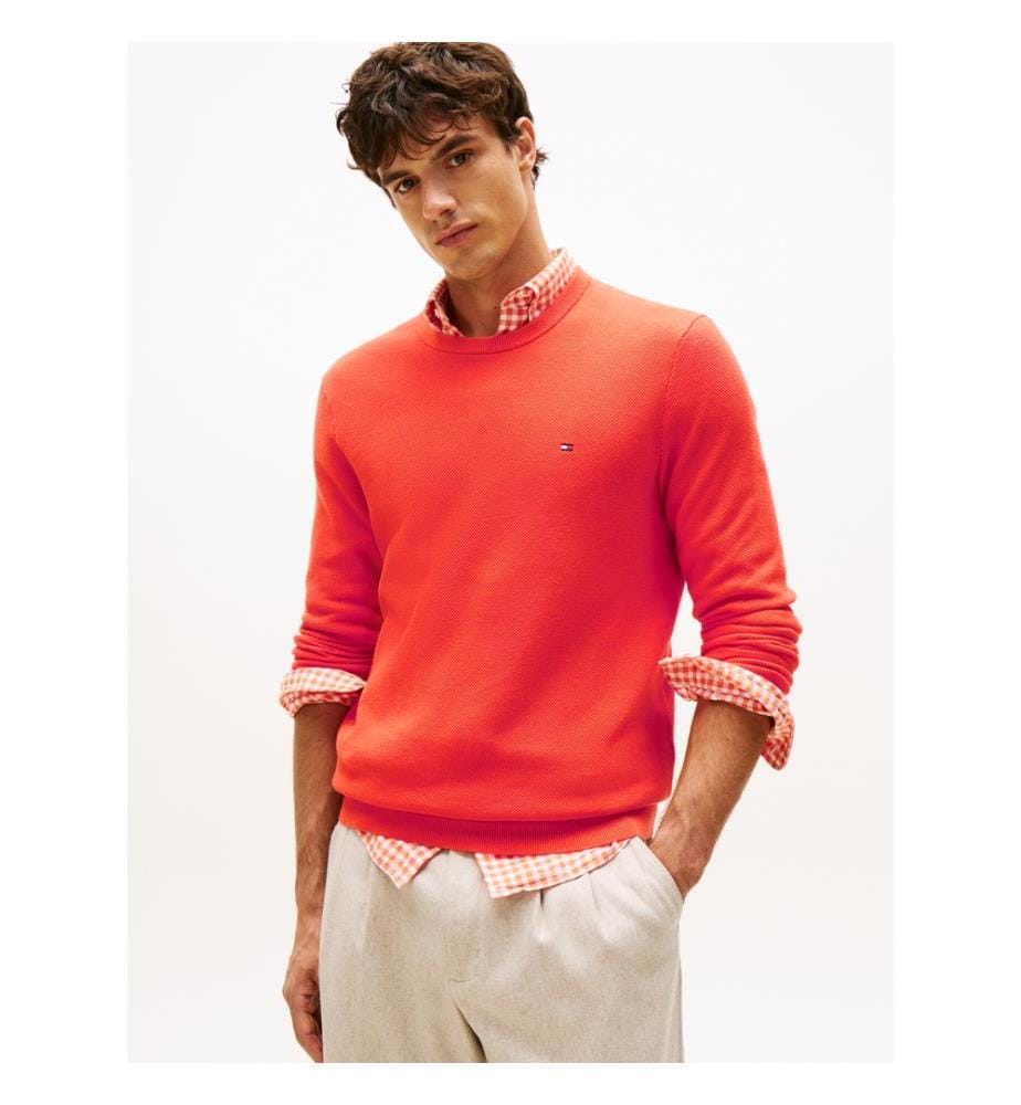 Strickpullover mit Strukturmuster – Rot