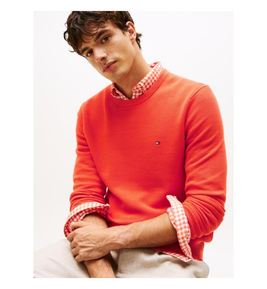 Strickpullover mit Strukturmuster – Rot
