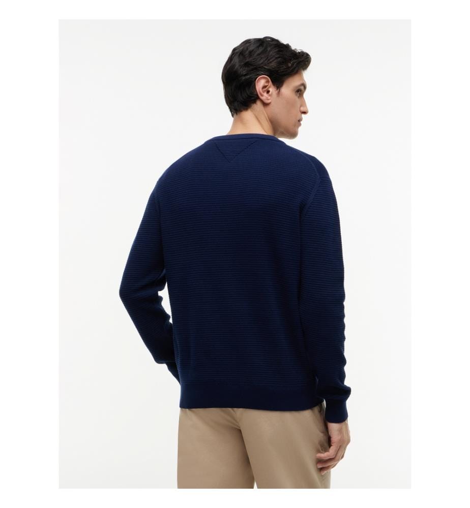 Strukturierter Pullover – Marineblau