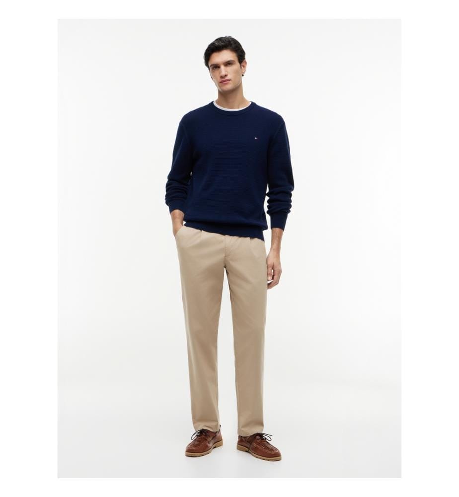 Strukturierter Pullover – Marineblau